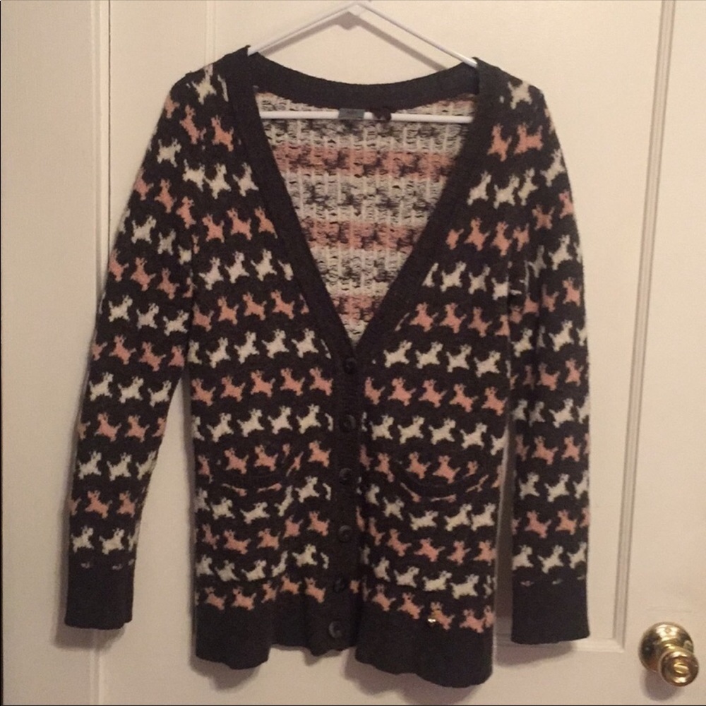 Anthropologie HWR Scottie Dog Sweater M cardigan